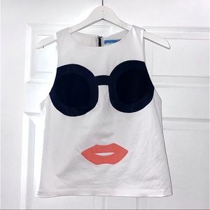 Alice + Olivia Stacie Face Silk Tank Top